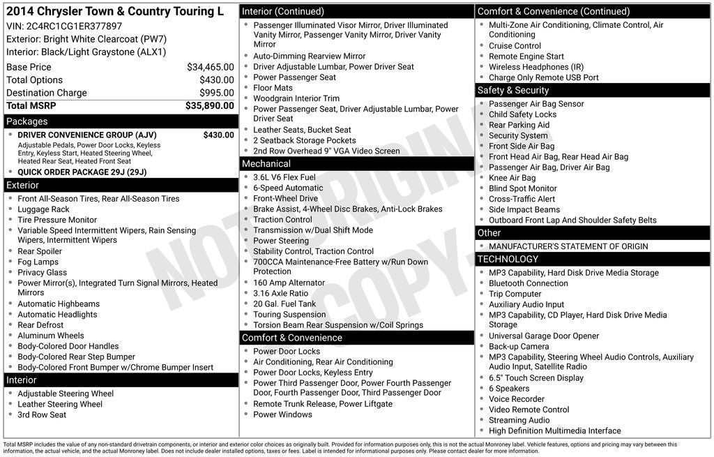 2014 Chrysler Town & Country Touring-L