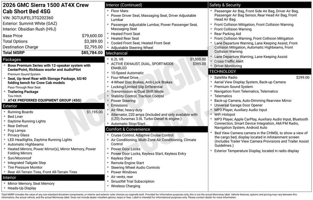 2026 GMC Sierra 1500 AT4X