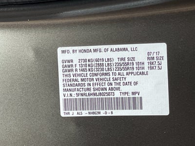 2018 Honda Odyssey Elite