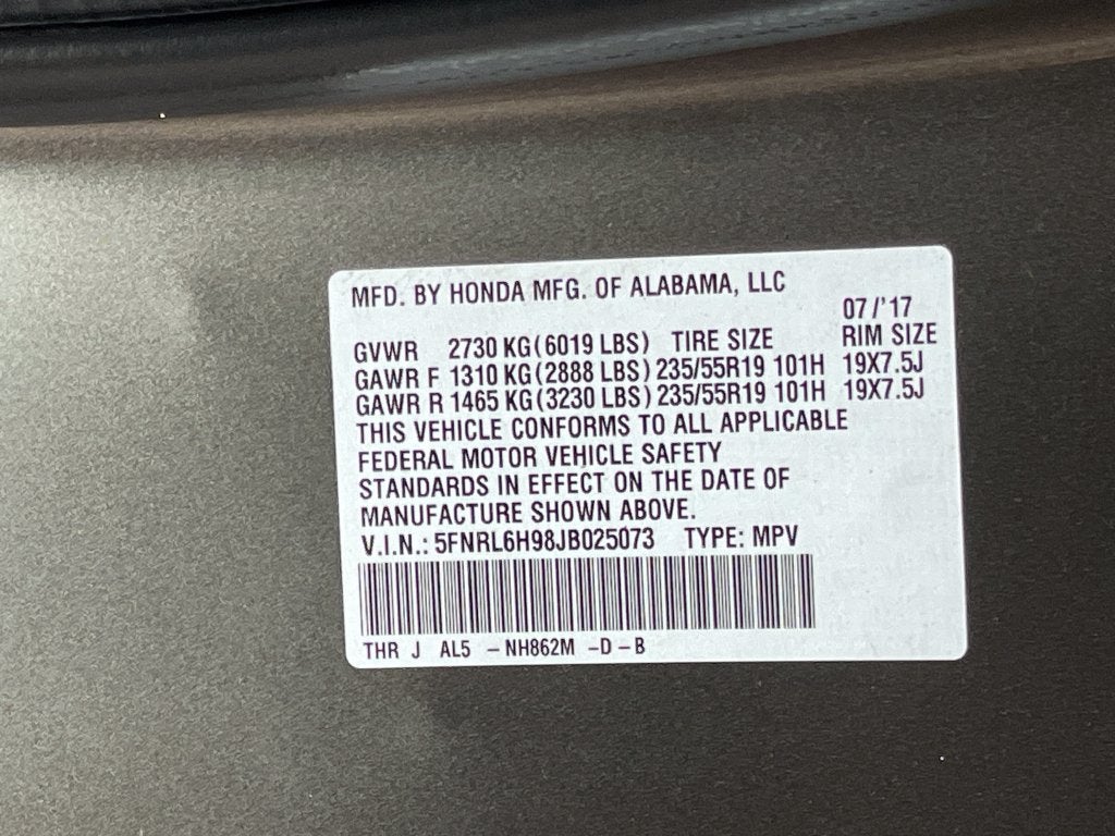 2018 Honda Odyssey Elite