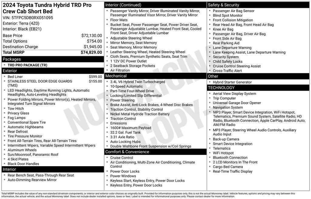 2024 Toyota Tundra Hybrid TRD Pro
