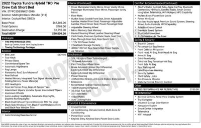 2022 Toyota Tundra 4WD TRD Pro Hybrid