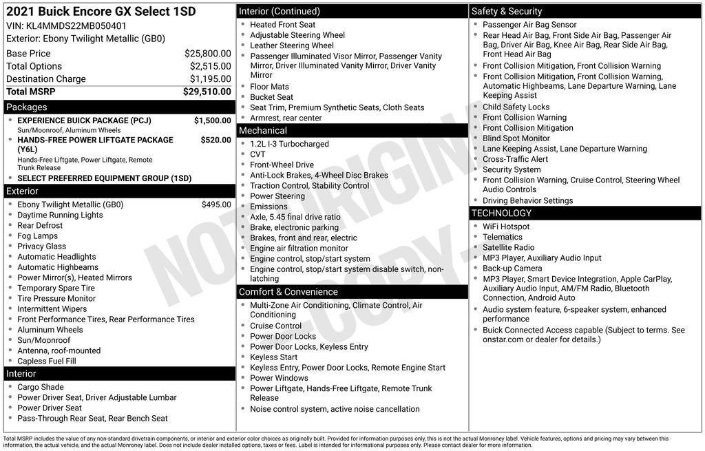 2021 Buick Encore GX Select