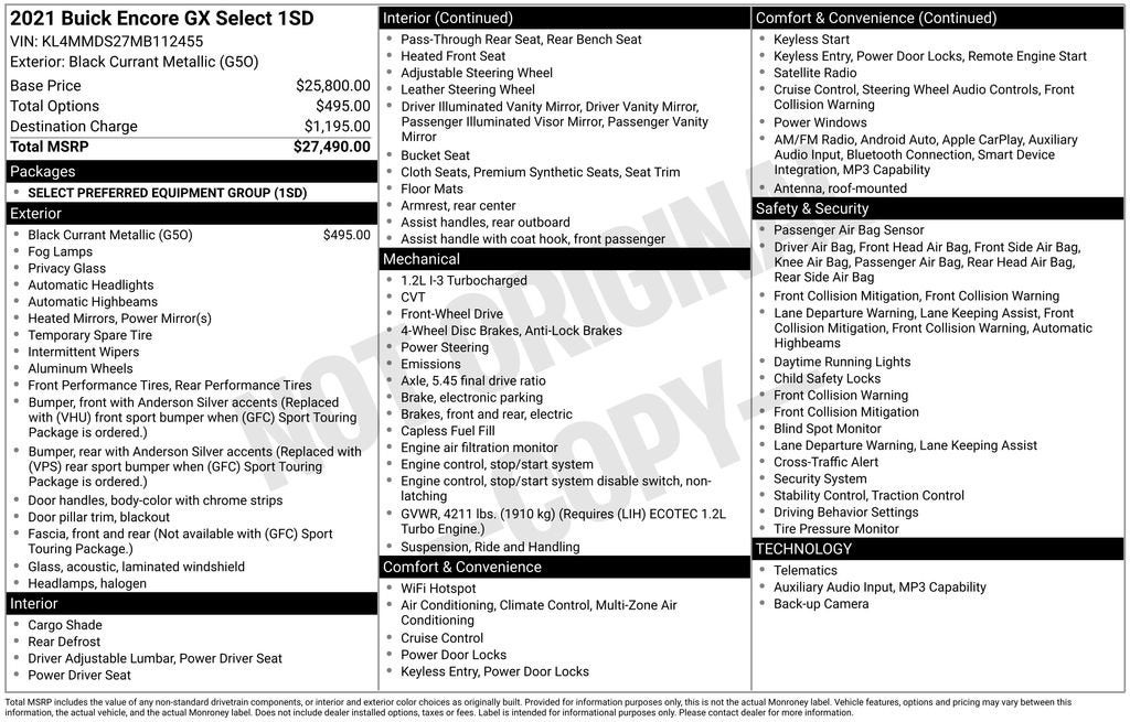 2021 Buick Encore GX Select