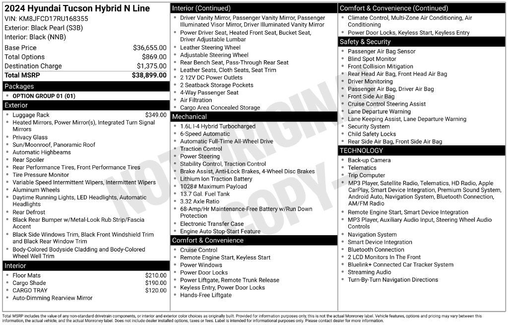 2024 Hyundai Tucson Hybrid N Line