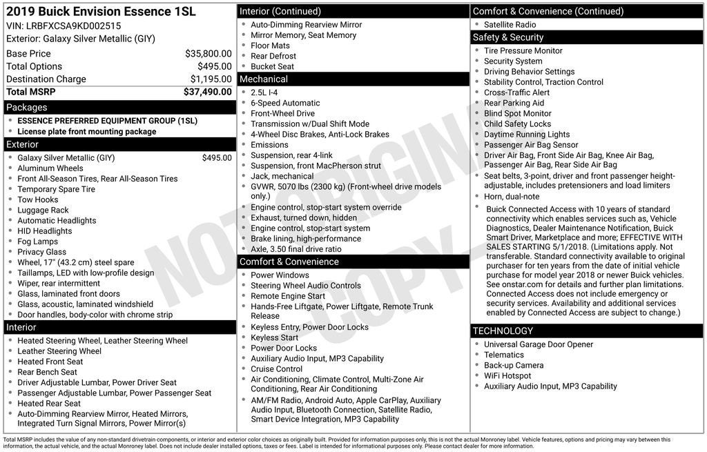 2019 Buick Envision Essence